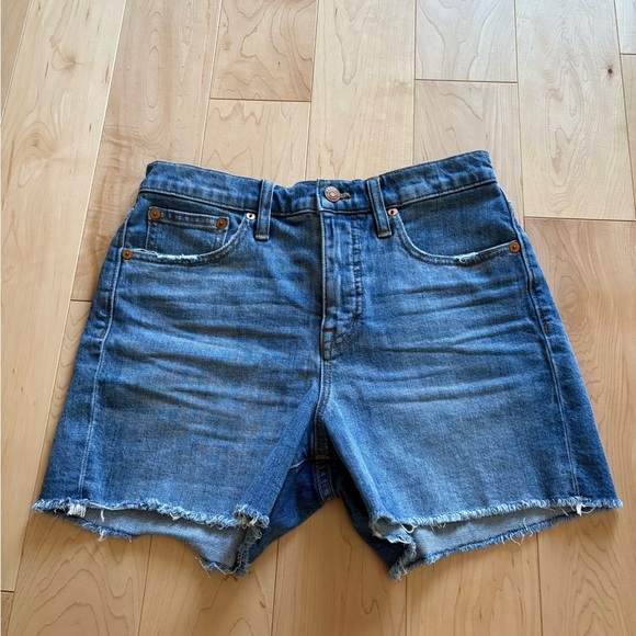 Madewell Pants - Madewell High-Rise Frayed Denim Shorts Size 26